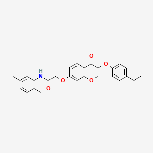 molecular formula C27H25NO5 B1224477 N-(2,5-dimethylphenyl)-2-[[3-(4-ethylphenoxy)-4-oxo-1-benzopyran-7-yl]oxy]acetamide 