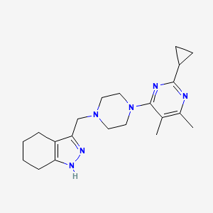 3-{[4-(2-cyclopropyl-5,6-dimethylpyrimidin-4-yl)piperazin-1-yl]methyl}-4,5,6,7-tetrahydro-1H-indazole