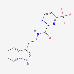 molecular formula C16H13F3N4O B12244791 N-[2-(1H-indol-3-yl)ethyl]-4-(trifluoromethyl)pyrimidine-2-carboxamide 