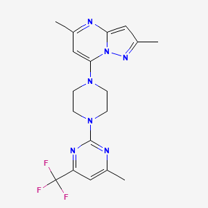 2-(4-{2,5-Dimethylpyrazolo[1,5-a]pyrimidin-7-yl}piperazin-1-yl)-4-methyl-6-(trifluoromethyl)pyrimidine