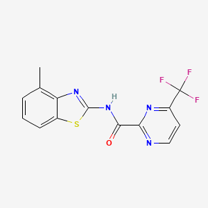 molecular formula C14H9F3N4OS B12244799 N-(4-methyl-1,3-benzothiazol-2-yl)-4-(trifluoromethyl)pyrimidine-2-carboxamide 