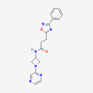 3-(3-phenyl-1,2,4-oxadiazol-5-yl)-N-[1-(pyrazin-2-yl)azetidin-3-yl]propanamide