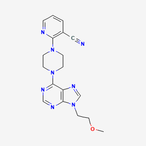 2-{4-[9-(2-methoxyethyl)-9H-purin-6-yl]piperazin-1-yl}pyridine-3-carbonitrile