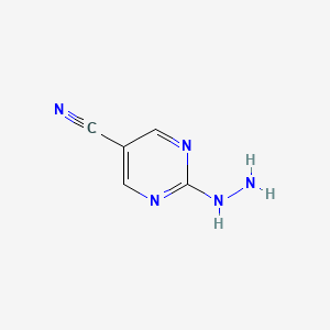 molecular formula C5H5N5 B1224486 2-Hydrazinylpyrimidine-5-carbonitrile CAS No. 38373-51-2