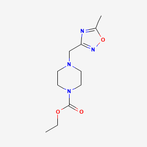 Ethyl 4-[(5-methyl-1,2,4-oxadiazol-3-yl)methyl]piperazine-1-carboxylate