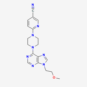 6-{4-[9-(2-methoxyethyl)-9H-purin-6-yl]piperazin-1-yl}pyridine-3-carbonitrile