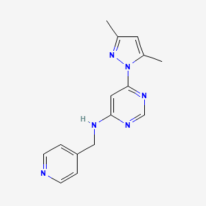 6-(3,5-dimethyl-1H-pyrazol-1-yl)-N-[(pyridin-4-yl)methyl]pyrimidin-4-amine