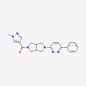 molecular formula C21H22N6O B12244909 3-[5-(1-methyl-1H-pyrazole-4-carbonyl)-octahydropyrrolo[3,4-c]pyrrol-2-yl]-6-phenylpyridazine 