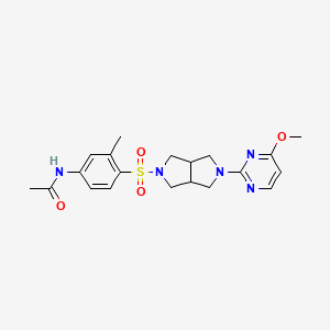 molecular formula C20H25N5O4S B12244916 N-(4-{[5-(4-methoxypyrimidin-2-yl)-octahydropyrrolo[3,4-c]pyrrol-2-yl]sulfonyl}-3-methylphenyl)acetamide 