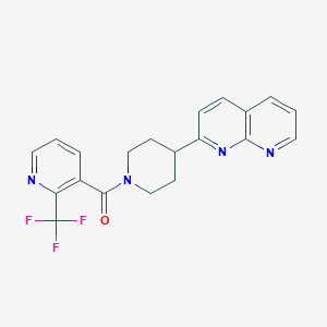 2-{1-[2-(Trifluoromethyl)pyridine-3-carbonyl]piperidin-4-yl}-1,8-naphthyridine