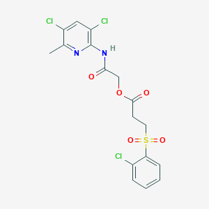 3-(2-Chlorophenyl)sulfonylpropanoic acid [2-[(3,5-dichloro-6-methyl-2-pyridinyl)amino]-2-oxoethyl] ester