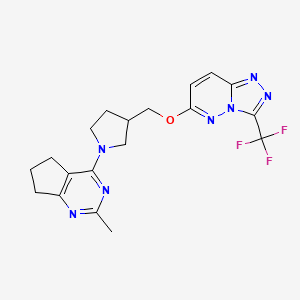 1-{2-methyl-5H,6H,7H-cyclopenta[d]pyrimidin-4-yl}-3-({[3-(trifluoromethyl)-[1,2,4]triazolo[4,3-b]pyridazin-6-yl]oxy}methyl)pyrrolidine