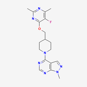 5-fluoro-2,4-dimethyl-6-[(1-{1-methyl-1H-pyrazolo[3,4-d]pyrimidin-4-yl}piperidin-4-yl)methoxy]pyrimidine