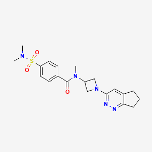 molecular formula C20H25N5O3S B12244978 N-(1-{5H,6H,7H-cyclopenta[c]pyridazin-3-yl}azetidin-3-yl)-4-(dimethylsulfamoyl)-N-methylbenzamide 