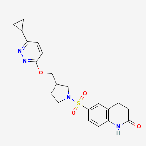 6-[(3-{[(6-Cyclopropylpyridazin-3-yl)oxy]methyl}pyrrolidin-1-yl)sulfonyl]-1,2,3,4-tetrahydroquinolin-2-one