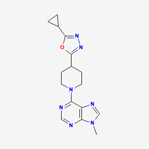 6-[4-(5-cyclopropyl-1,3,4-oxadiazol-2-yl)piperidin-1-yl]-9-methyl-9H-purine