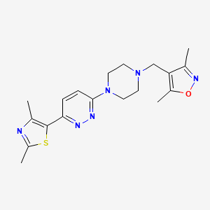 3-{4-[(3,5-Dimethyl-1,2-oxazol-4-yl)methyl]piperazin-1-yl}-6-(2,4-dimethyl-1,3-thiazol-5-yl)pyridazine