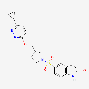 5-[(3-{[(6-cyclopropylpyridazin-3-yl)oxy]methyl}pyrrolidin-1-yl)sulfonyl]-2,3-dihydro-1H-indol-2-one