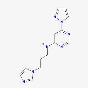 N-[3-(1H-imidazol-1-yl)propyl]-6-(1H-pyrazol-1-yl)pyrimidin-4-amine