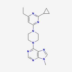 molecular formula C19H24N8 B12245109 6-[4-(2-cyclopropyl-6-ethylpyrimidin-4-yl)piperazin-1-yl]-9-methyl-9H-purine 