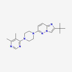 molecular formula C20H27N7 B12245127 4-(4-{2-Tert-butylimidazo[1,2-b]pyridazin-6-yl}piperazin-1-yl)-5,6-dimethylpyrimidine 