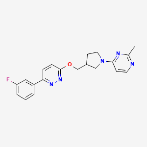 molecular formula C20H20FN5O B12245135 4-[3-({[6-(3-Fluorophenyl)pyridazin-3-yl]oxy}methyl)pyrrolidin-1-yl]-2-methylpyrimidine 