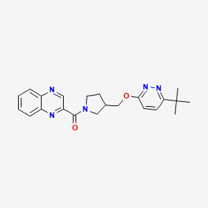 2-(3-{[(6-Tert-butylpyridazin-3-yl)oxy]methyl}pyrrolidine-1-carbonyl)quinoxaline