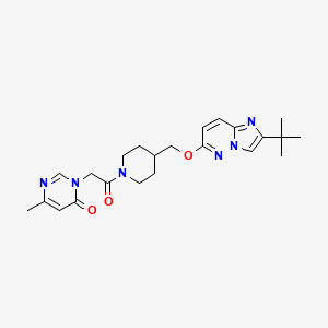 3-(2-{4-[({2-Tert-butylimidazo[1,2-b]pyridazin-6-yl}oxy)methyl]piperidin-1-yl}-2-oxoethyl)-6-methyl-3,4-dihydropyrimidin-4-one