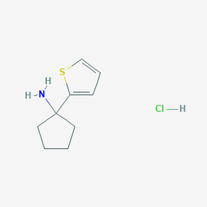 molecular formula C9H14ClNS B12245200 1-(Thiophen-2-yl)cyclopentan-1-amine hydrochloride 