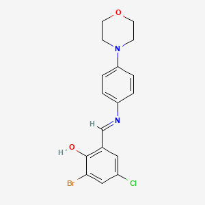 2-Bromo-4-chloro-6-[[4-(4-morpholinyl)anilino]methylidene]-1-cyclohexa-2,4-dienone