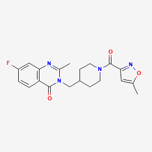 7-Fluoro-2-methyl-3-{[1-(5-methyl-1,2-oxazole-3-carbonyl)piperidin-4-yl]methyl}-3,4-dihydroquinazolin-4-one