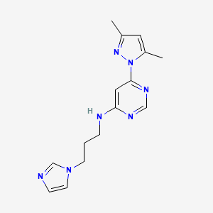 6-(3,5-dimethyl-1H-pyrazol-1-yl)-N-[3-(1H-imidazol-1-yl)propyl]pyrimidin-4-amine