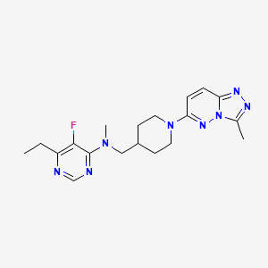 6-ethyl-5-fluoro-N-methyl-N-[(1-{3-methyl-[1,2,4]triazolo[4,3-b]pyridazin-6-yl}piperidin-4-yl)methyl]pyrimidin-4-amine