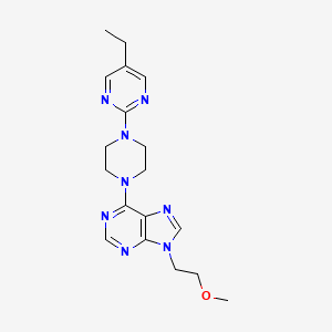 molecular formula C18H24N8O B12245264 6-[4-(5-ethylpyrimidin-2-yl)piperazin-1-yl]-9-(2-methoxyethyl)-9H-purine 