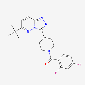 molecular formula C21H23F2N5O B12245268 4-{6-Tert-butyl-[1,2,4]triazolo[4,3-b]pyridazin-3-yl}-1-(2,4-difluorobenzoyl)piperidine 