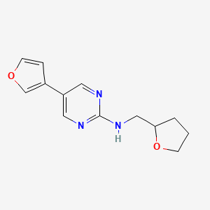 5-(furan-3-yl)-N-[(oxolan-2-yl)methyl]pyrimidin-2-amine