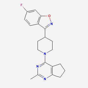 6-fluoro-3-(1-{2-methyl-5H,6H,7H-cyclopenta[d]pyrimidin-4-yl}piperidin-4-yl)-1,2-benzoxazole