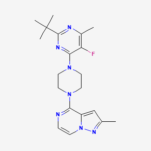 2-Tert-butyl-5-fluoro-4-methyl-6-(4-{2-methylpyrazolo[1,5-a]pyrazin-4-yl}piperazin-1-yl)pyrimidine