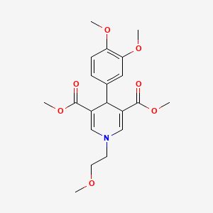 molecular formula C20H25NO7 B1224534 4-(3,4-dimethoxyphenyl)-1-(2-methoxyethyl)-4H-pyridine-3,5-dicarboxylic acid dimethyl ester 