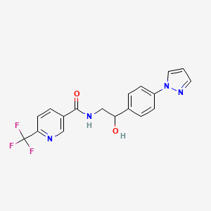 N-{2-hydroxy-2-[4-(1H-pyrazol-1-yl)phenyl]ethyl}-6-(trifluoromethyl)pyridine-3-carboxamide