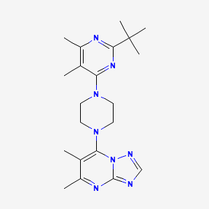 2-Tert-butyl-4-(4-{5,6-dimethyl-[1,2,4]triazolo[1,5-a]pyrimidin-7-yl}piperazin-1-yl)-5,6-dimethylpyrimidine