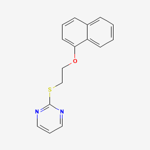 molecular formula C16H14N2OS B1224538 2-[2-(1-Naphthalenyloxy)ethylthio]pyrimidine 