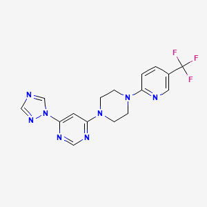 4-(1H-1,2,4-triazol-1-yl)-6-{4-[5-(trifluoromethyl)pyridin-2-yl]piperazin-1-yl}pyrimidine