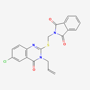 molecular formula C20H14ClN3O3S B1224545 2-[[(6-Chloro-4-oxo-3-prop-2-enyl-2-quinazolinyl)thio]methyl]isoindole-1,3-dione 