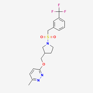 3-Methyl-6-[(1-{[3-(trifluoromethyl)phenyl]methanesulfonyl}pyrrolidin-3-yl)methoxy]pyridazine