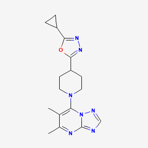 4-(5-Cyclopropyl-1,3,4-oxadiazol-2-yl)-1-{5,6-dimethyl-[1,2,4]triazolo[1,5-a]pyrimidin-7-yl}piperidine