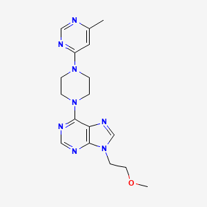 molecular formula C17H22N8O B12245493 9-(2-methoxyethyl)-6-[4-(6-methylpyrimidin-4-yl)piperazin-1-yl]-9H-purine 