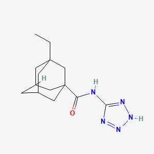 molecular formula C14H21N5O B1224550 3-ethyl-N-(2H-tetrazol-5-yl)-1-adamantanecarboxamide 
