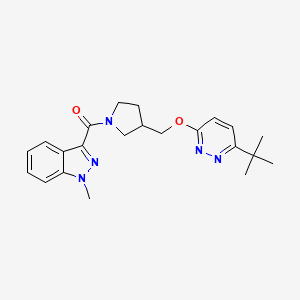 3-(3-{[(6-tert-butylpyridazin-3-yl)oxy]methyl}pyrrolidine-1-carbonyl)-1-methyl-1H-indazole