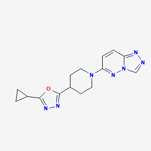 4-(5-Cyclopropyl-1,3,4-oxadiazol-2-yl)-1-{[1,2,4]triazolo[4,3-b]pyridazin-6-yl}piperidine